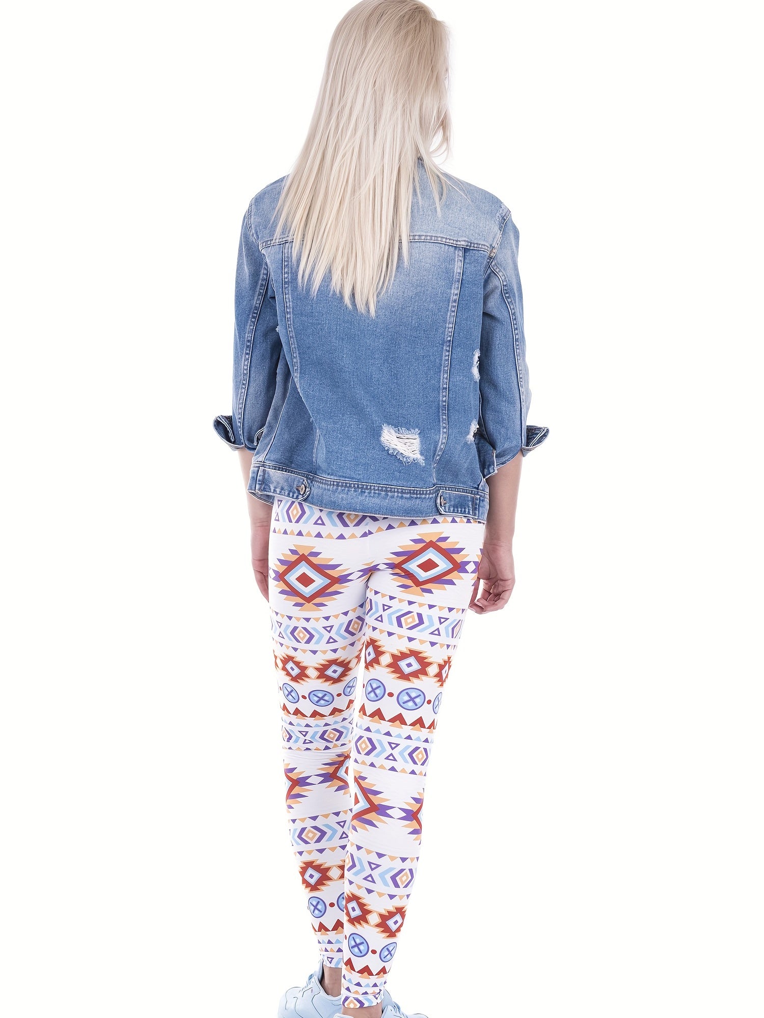 Boho Geometric Print High Waist Leggings