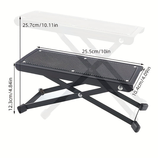 Guitar Foot Pedal Sturdy Metal Foot Rest 4 Gears High Low Non-slip