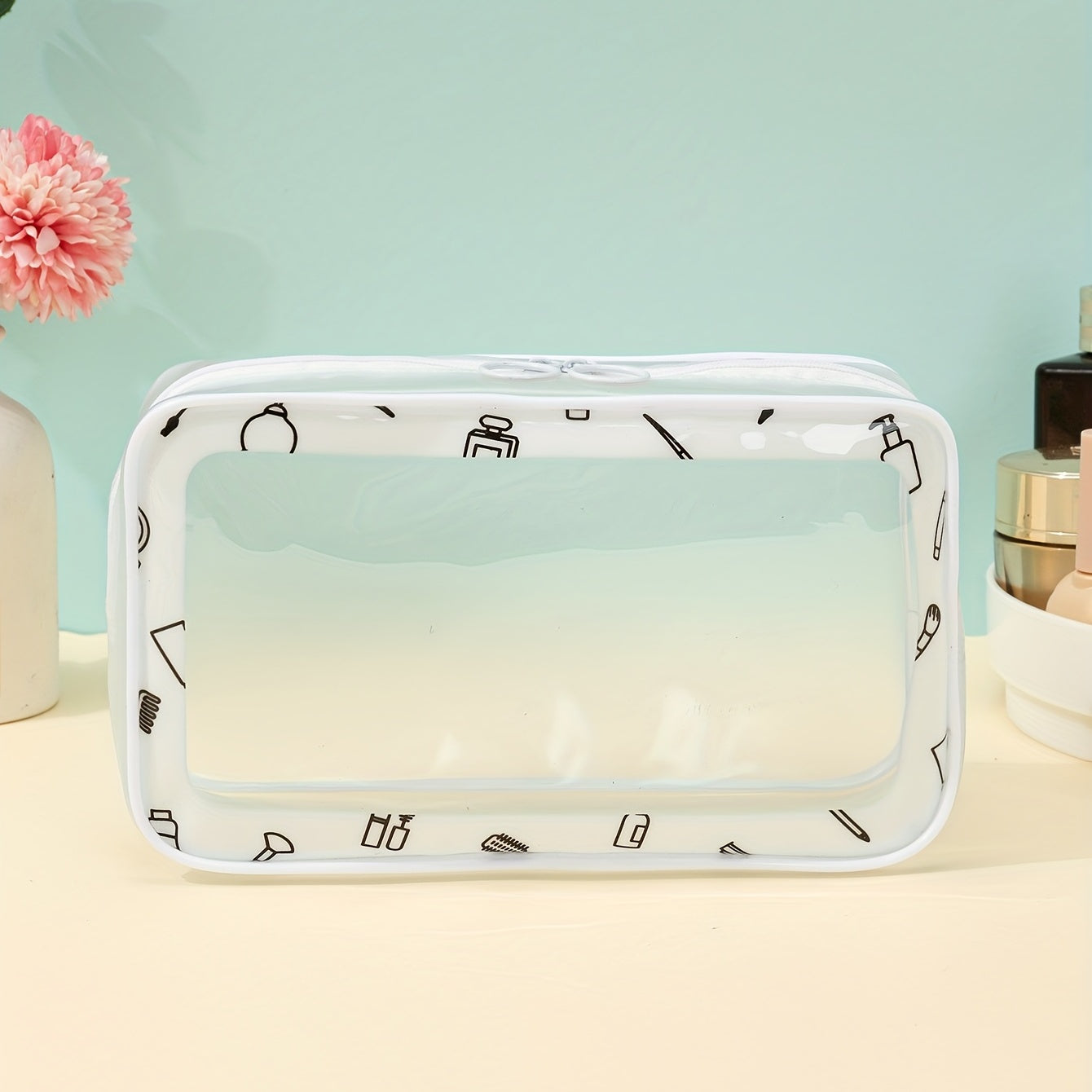 Cute Cartoon Travel Storage Bag with Clear Panel for Waterproof Packing