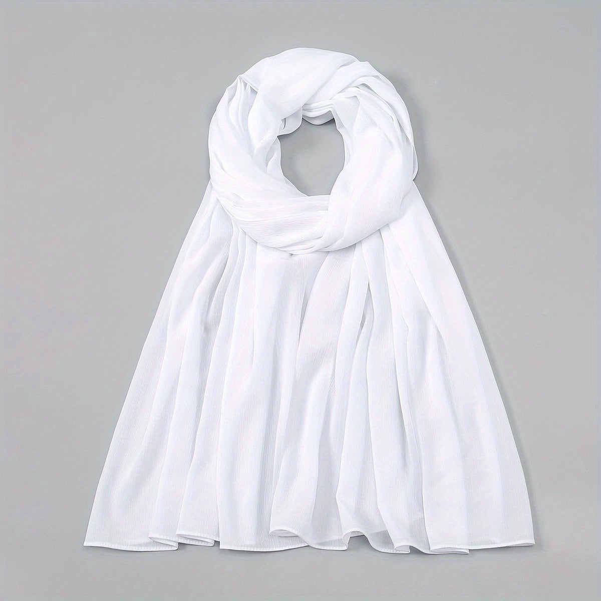 Crinkle Chiffon Hijab Solid Scarf Shawl Windproof Head Wrap Turban