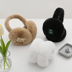 Women's Faux Fur Earmuffs with G Patch Winter Warmth