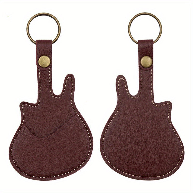 Guitar Shaped Keychain with Pick Case