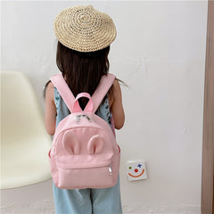 Girls Boys Pink Nylon Backpack Ear Kindergarten School Bag Travel Backpack
