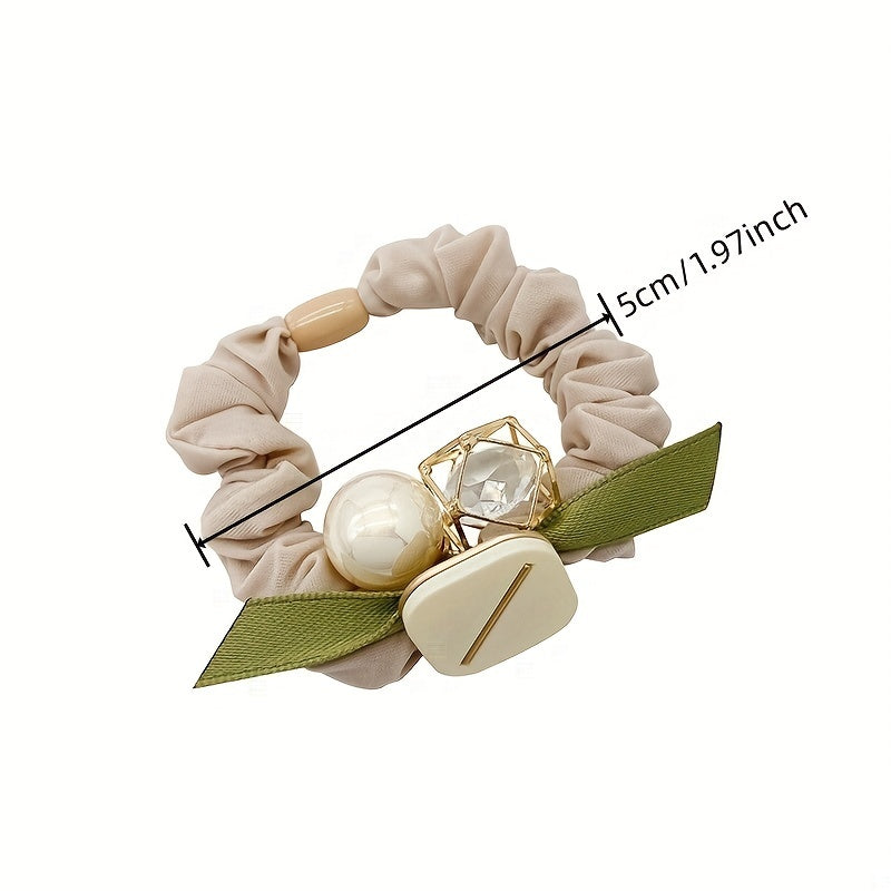 3-Piece Geometric Beads Plush Hair Loops