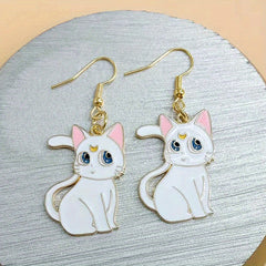 Cartoon Cat Dangle Earrings Animal Metal Drop Earring Lovely Jewelry