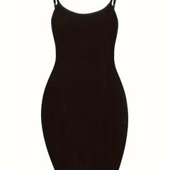  Casual Dress Women's Solid Round Neck Backless Cami Dress