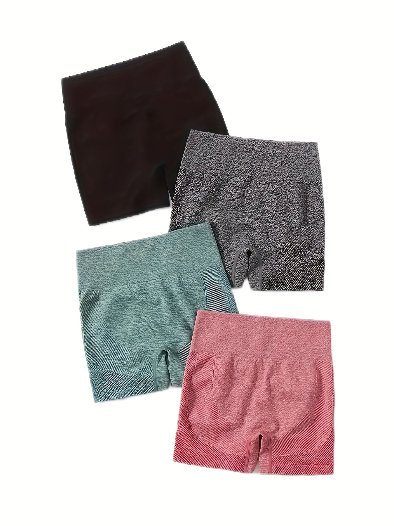 4 Pack Seamless High Waist Biker Shorts Butt Lifting Leggings