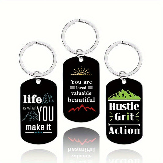 Engraved Metal Key Chain Inspirational Gift for Friends Family Colleagues