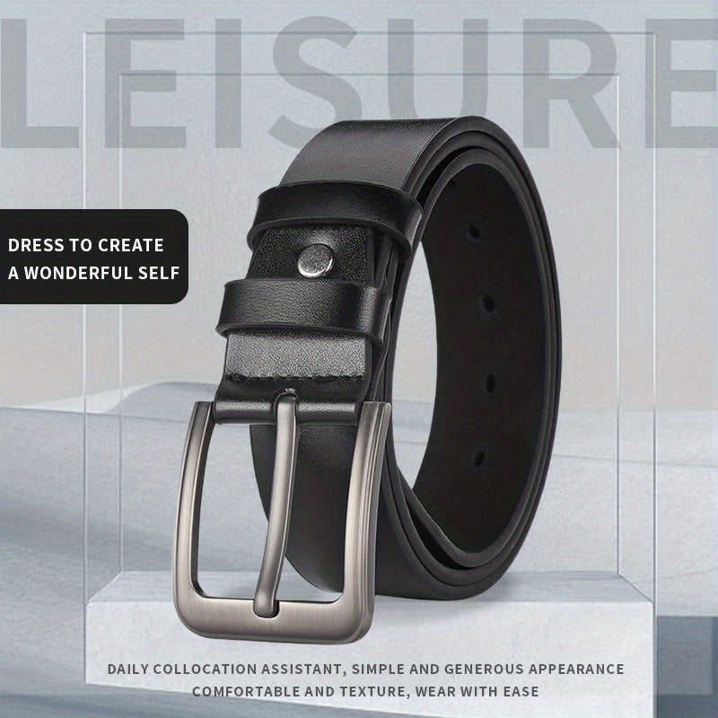 Men's PU Leather Formal Dress Belt for Outdoor Party