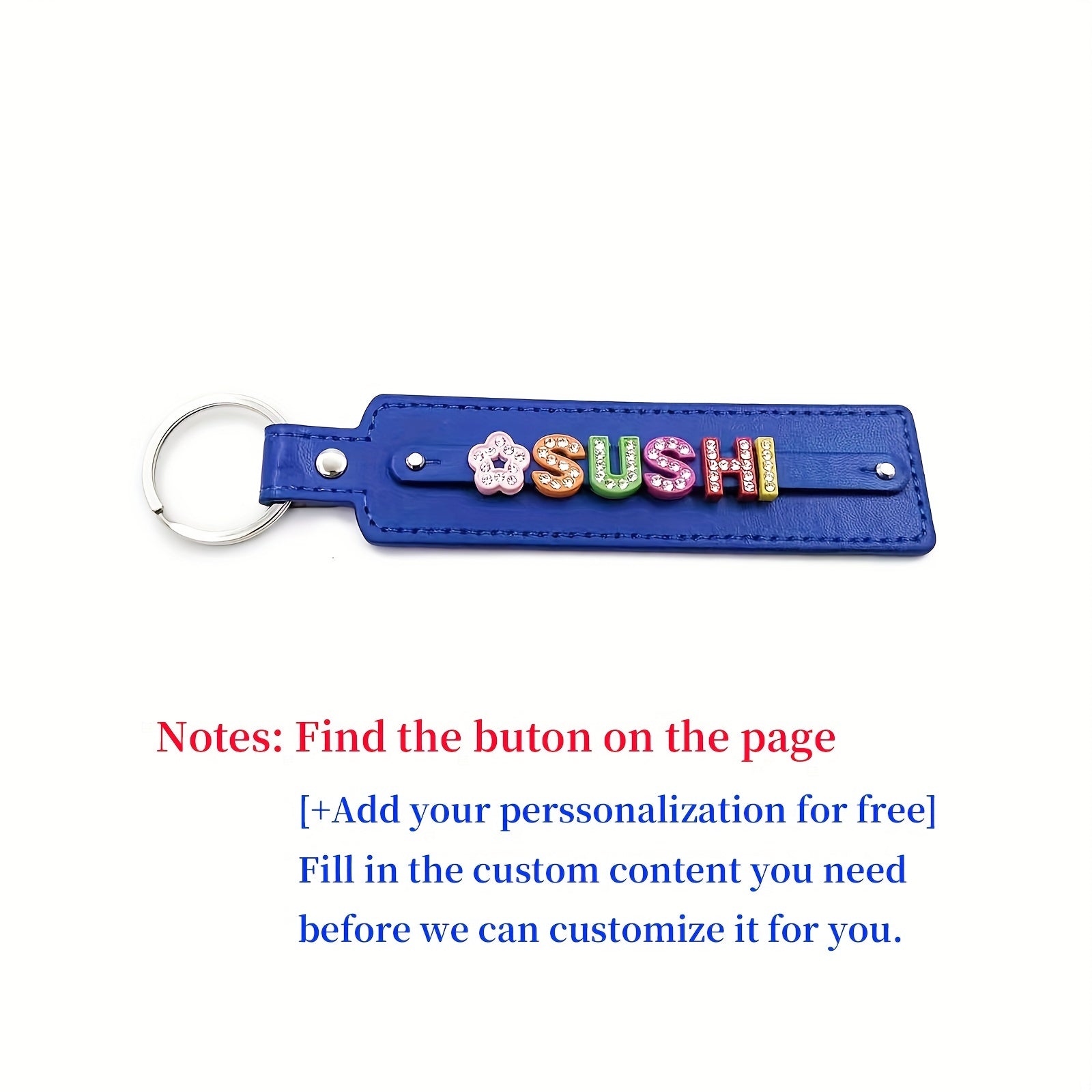 Personalized Pet Memorial Keychain with Rhinestone String - Up to 8 Letters