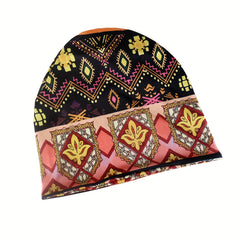 Boho Geometric Print Beanie Vintage Soft Elastic Turban Hat