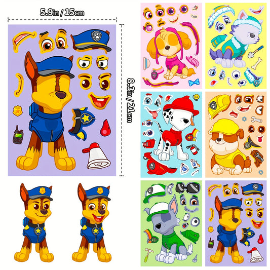 6 Sheets Anime Dog Stickers DIY Party Favors