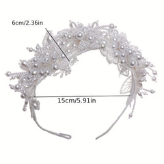Faux Pearl Lace Hair Hoops Headband for Women Head Jewelry Hair Accessories