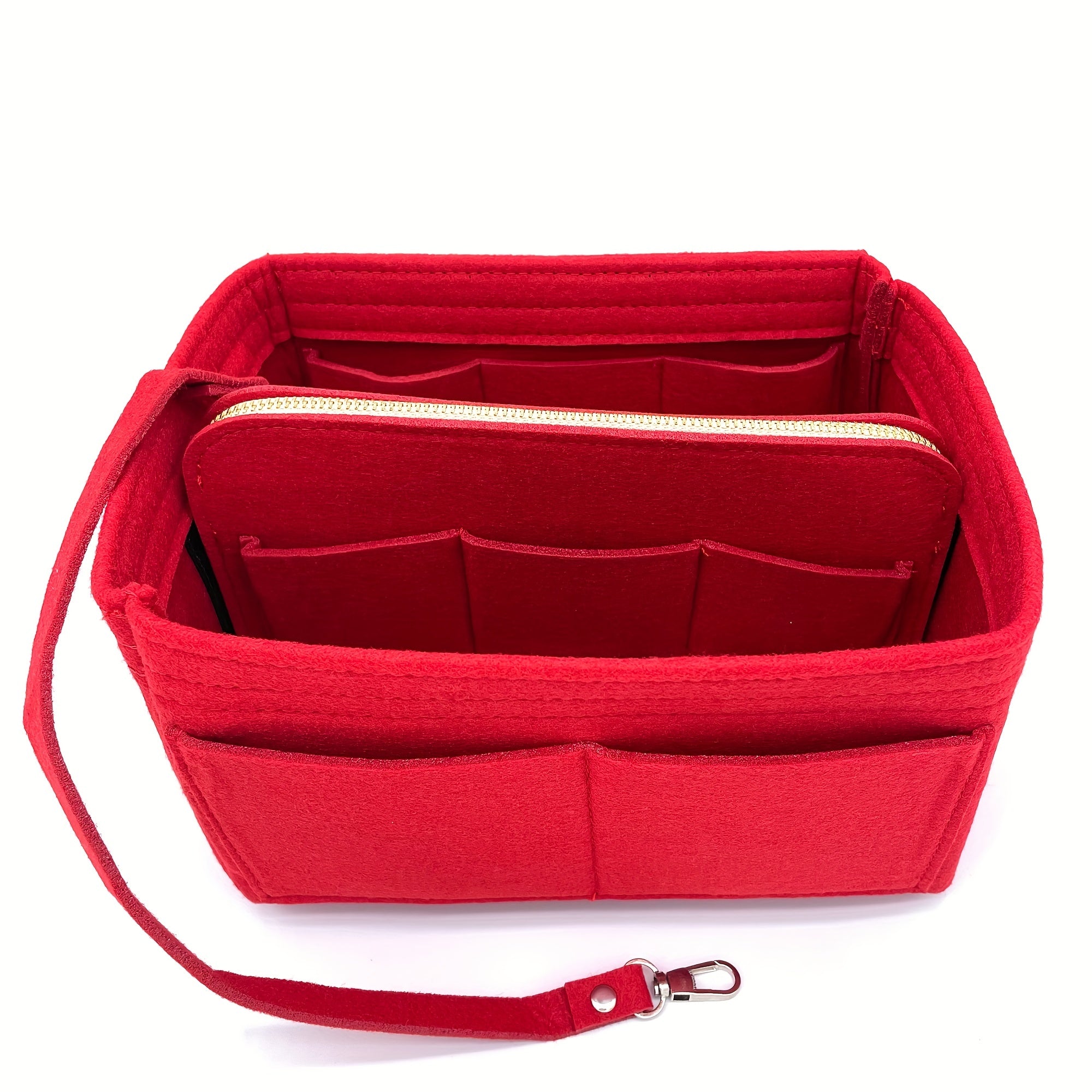 Felt Purse Organizer Insert with Zipper & Key Holder