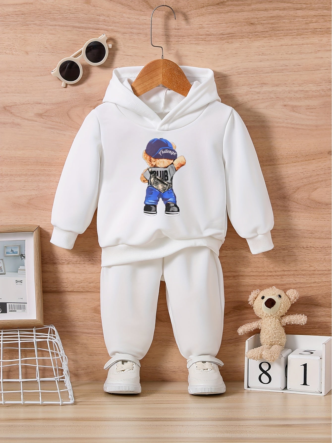 Bear Graphic 2pcs Outfit Toddler Baby Set