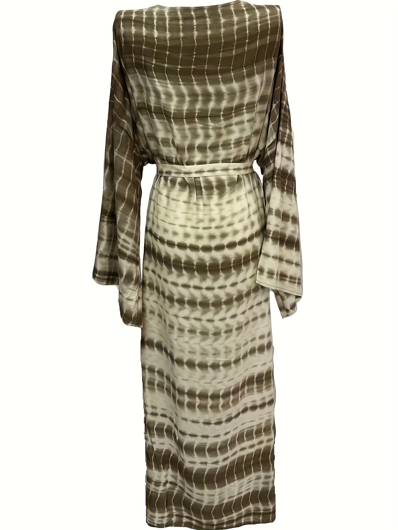  Boho Kimono Women's Plus Tie Dye Bat Sleeve Open Front Beach Cover Up