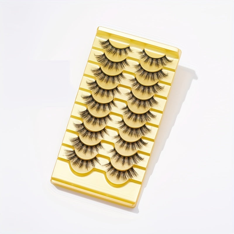 10 Pairs Fluffy Wispy Curly Eyelashes 5 16mm Natural Volume False Lashes