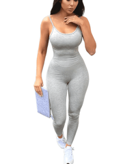  Scoop Neck Bodycon Yoga Cami Jumpsuit