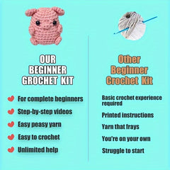 Crochet Material Package with English Instruction Manual - Beginner Yarn Kit