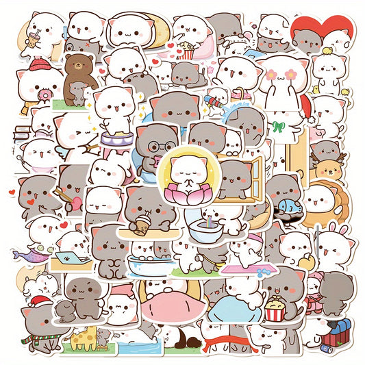 60pcs Peach Cat Stickers for Laptop and Phone Case