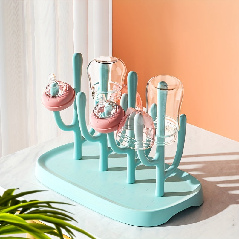 High Capacity Baby Bottle Drying Rack with Tray
