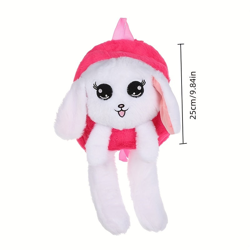 9.84in Cartoon Backpack Plush School Bag for Kids with Light