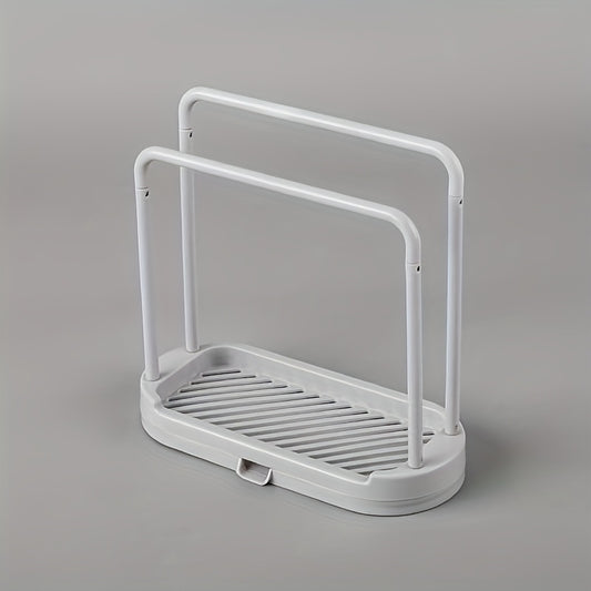 Kitchen Sponge Holder Dishcloth Hook Sink Rack Tray Organizer