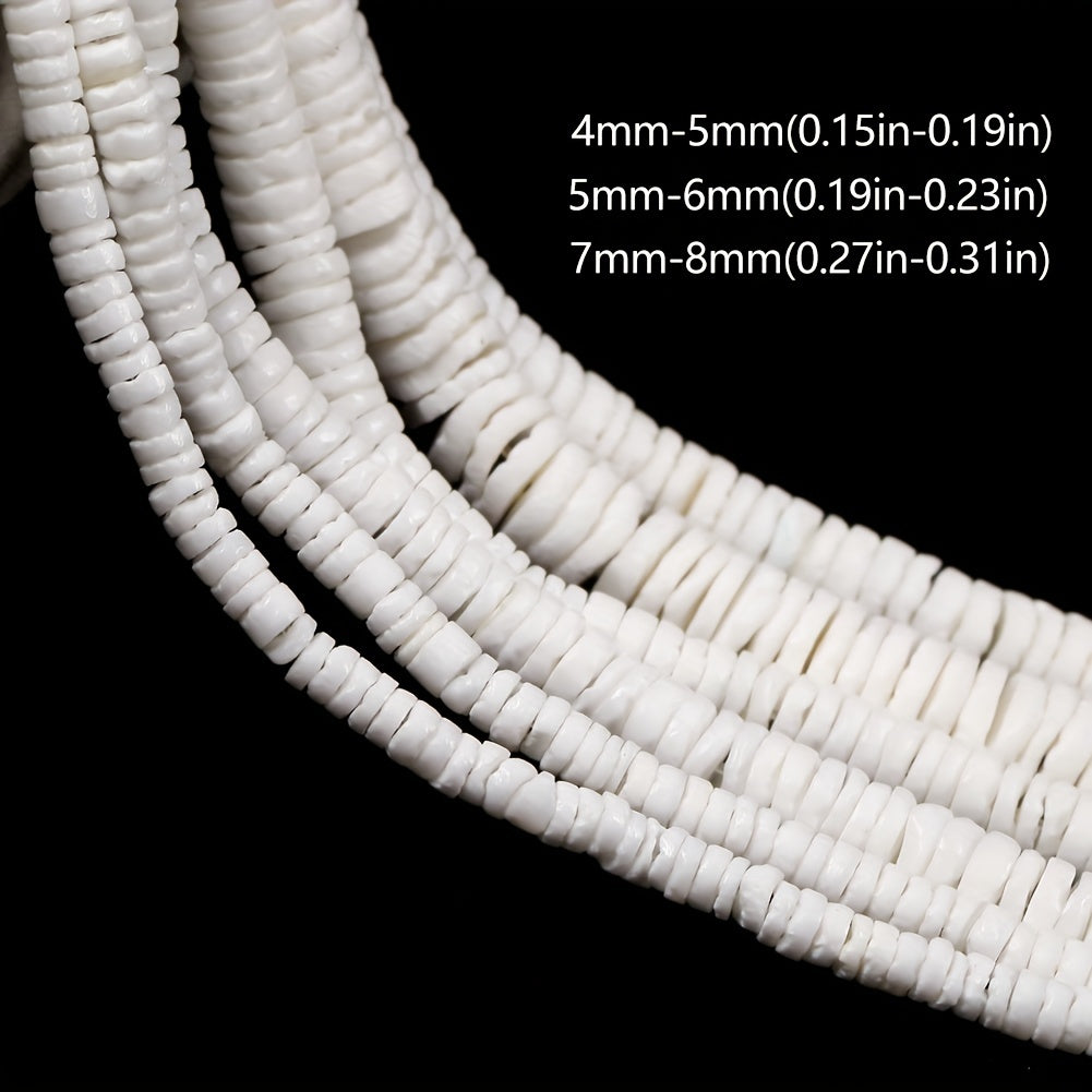Shell Beads Medium Hole Flat Beads for DIY Jewelry Making 4mm 8mm