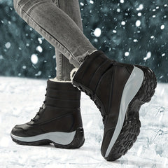 Women's Platform Snow Boots Lace Up Plush Lined Outdoor Boots