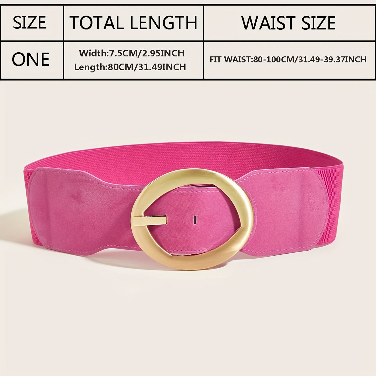 Rose Pink Wide Belt Oval Buckle Y2K Vintage