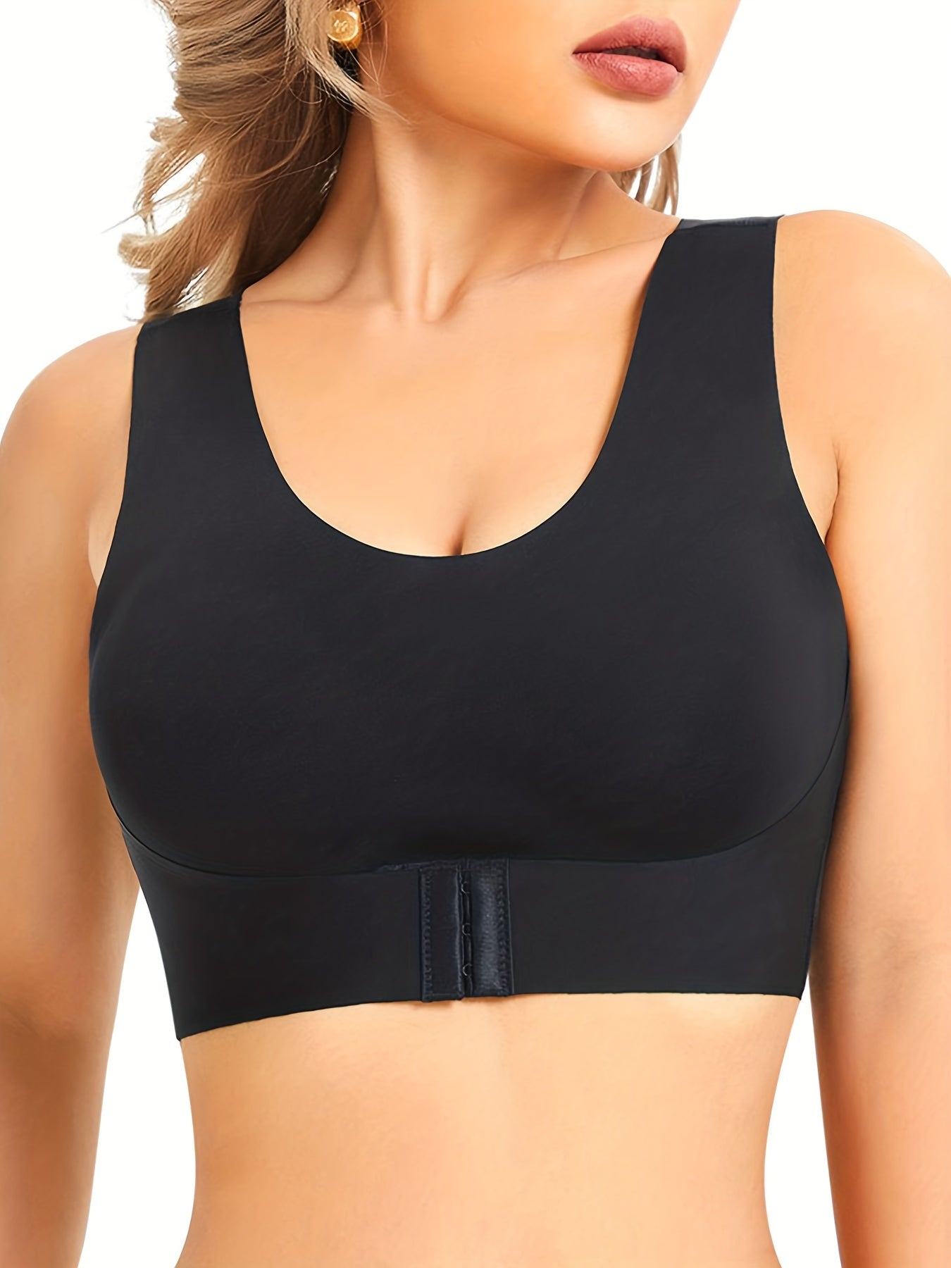 Wireless Sports Bra Front Buckle Running Workout Tank Bra