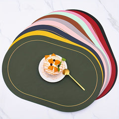 Waterproof Leather Placemat for Tea Ware and Kitchen Gadgets