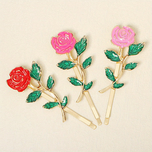 3pcs Minimalist Flower Bobby Pin Hair Clip Set
