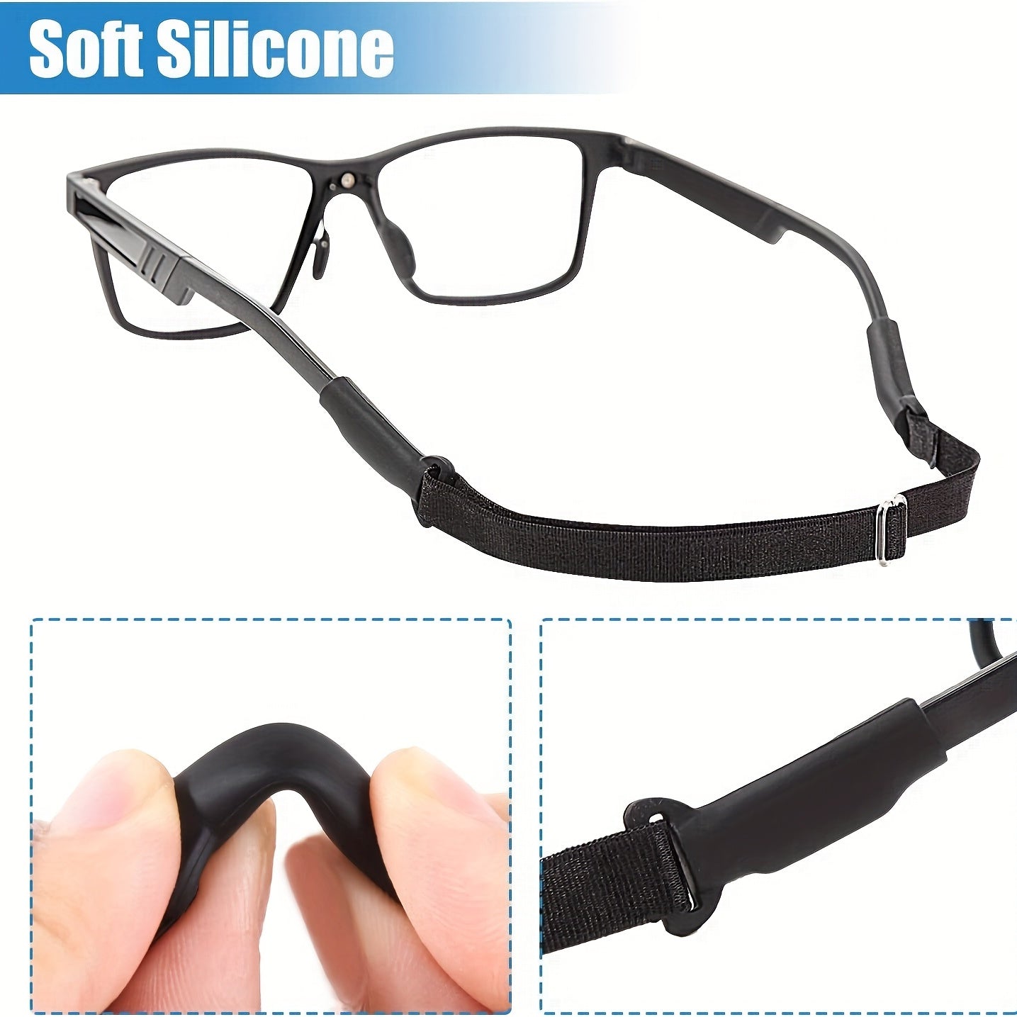 3pcs Outdoor Sports Glasses Rope Anti-drop Adjustable Non-slip Strap