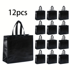 12pcs Golden Reusable Grocery Bags Shopping Tote Bag With Handle