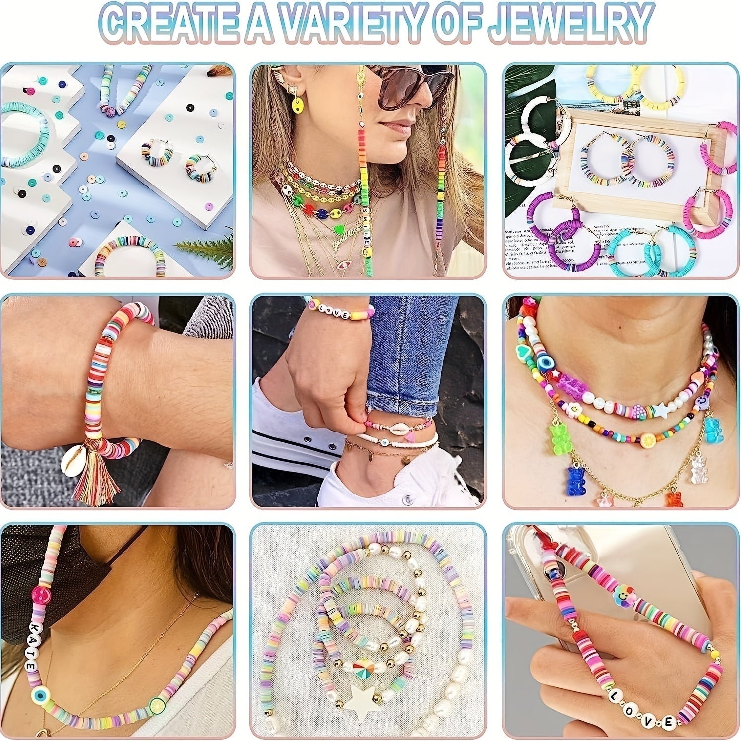 Polymer Clay Beads Kit for Bracelet Making - 7000pcs