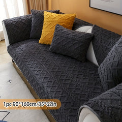 Jacquard Sofa Slipcover Plush Couch Cover Universal Furniture Protector