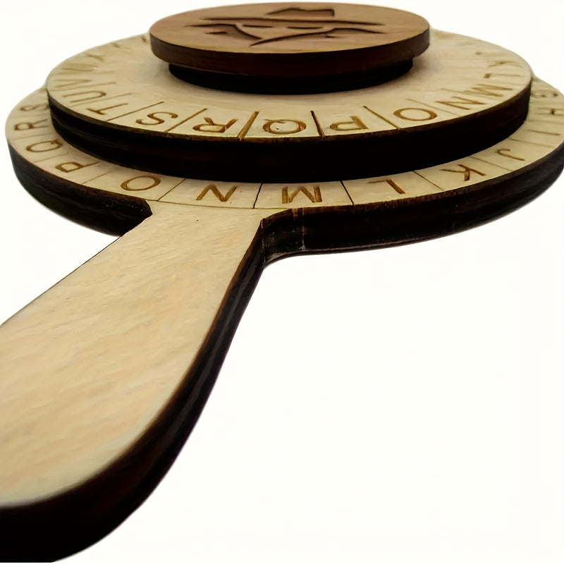 Spy Decoder Wheel Artificial Wood Letter and Number Code Hidden Message Tool