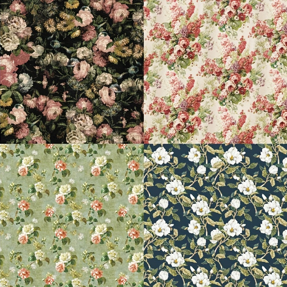 DIY American Themed Scrapbook Paper 6 inch Single Sided Flower Patterns