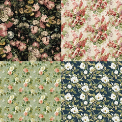 DIY American Themed Scrapbook Paper 6 inch Single Sided Flower Patterns