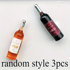 Red Wine Mini Bottle Resin Ornament for DIY Micro Landscape
