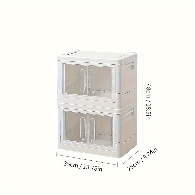 1pc Foldable Clear Storage Box Large Organizer Containers With Lids Room Decor