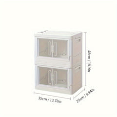 1pc Foldable Clear Storage Box Large Organizer Containers With Lids Room Decor