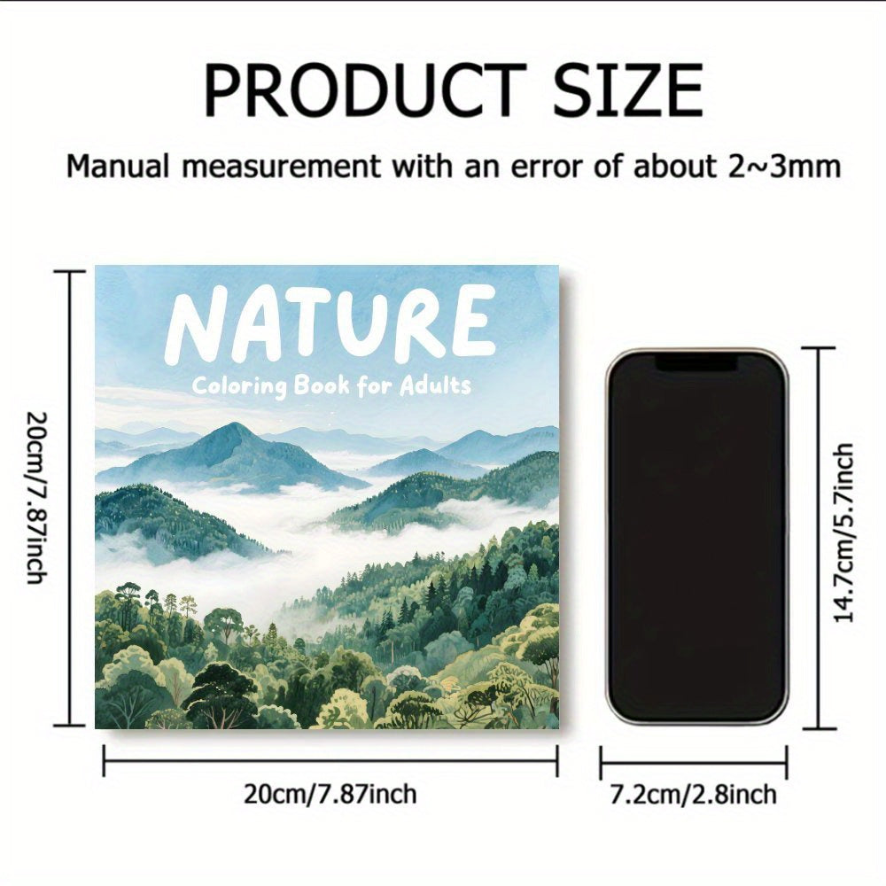 1pc 24 Page Natural Scenery Coloring Book for Adults - Relaxation Gift