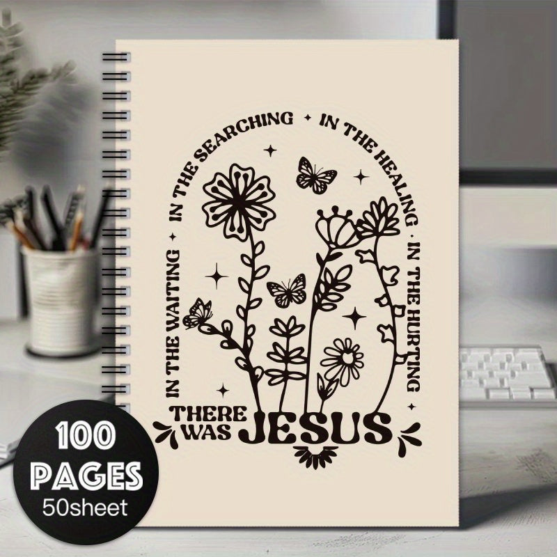 Boho Floral Christian Spiral Notebook Journal 100 Pages
