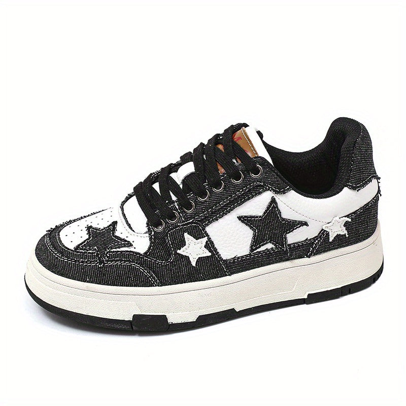 Women's Star Pattern Board Shoes Lace Up Outdoor Sneakers