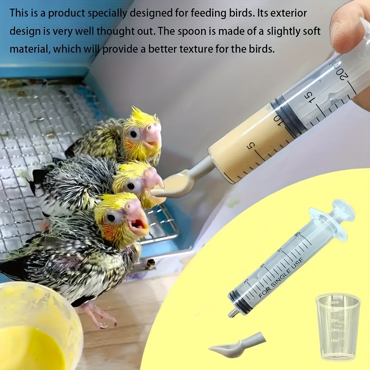 4pcs Bird Feeder Supplies For Parrots Needle Tube Feeder Parrot Feeding