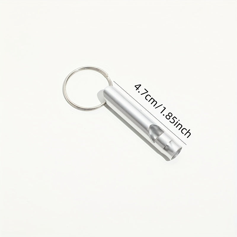 5pcs Aluminum Whistle with Key Chain for Emergencies & Outdoor Activities