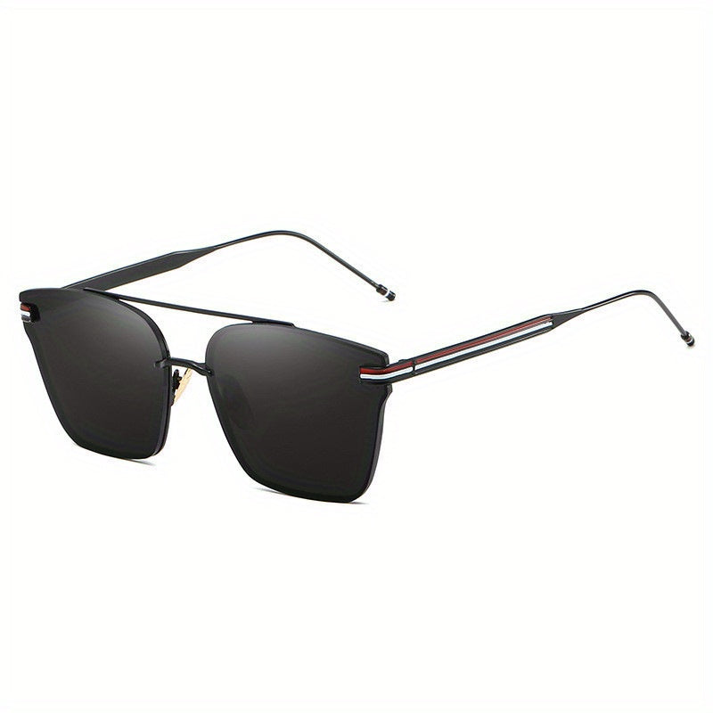 Square Striped UV400 Sunglasses for Driving Vacation Travel