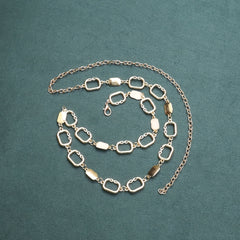 Golden Geometric Metal Waist Chain Vintage Dress Girdle
